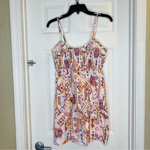 Jolie & Joy Juniors Mosaic Smocked Button Front Dress Size Large - Picture 8 of 14